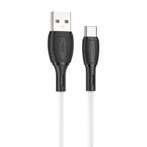 Cablu Borofone BX86 Advantage silicone charging data cable for Type-C [White]